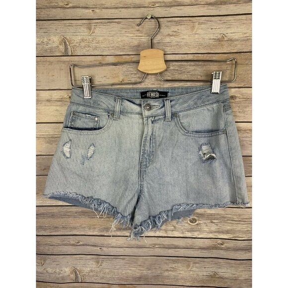 Rewash Size 5 27 Denim Shorts Frayed Hems Distress - Picture 1 of 10